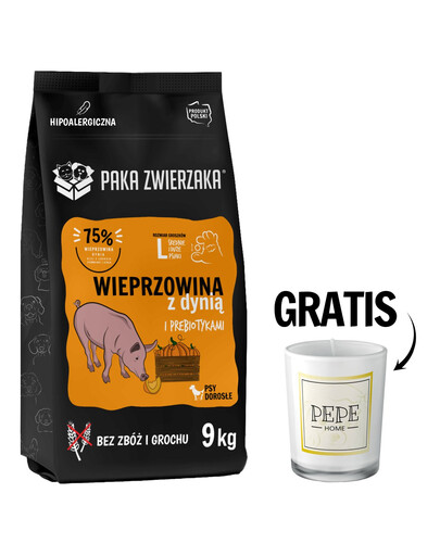 PAKA ZWIERZAKA Seventh Heaven Karma sucha Wieprzowina z dynią L 9 kg + świeca GRATIS