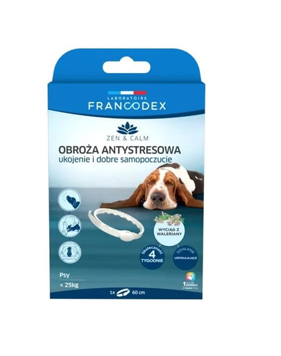 FRANCODEX Obroża antystresowa < 25 kg 60 cm