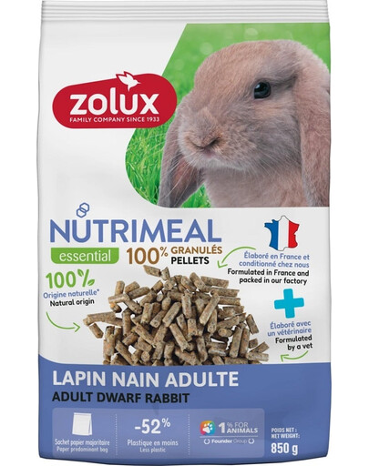 ZOLUX NUTRIMEAL 4 Rabbit Dwarf Adult 850 g karma granulat dla królika miniaturki adult