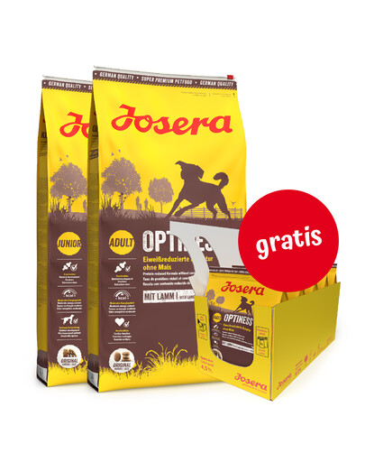 JOSERA Optiness 2 x 12,5kg dla dorosłych psów ras średnich i dużych + 5 x 900g GRATIS