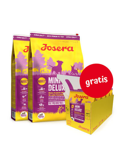 JOSERA Mini Deluxe 2 x 10 kg dla psów dorosłych ras miniaturowych + 5 x 900g GRATIS