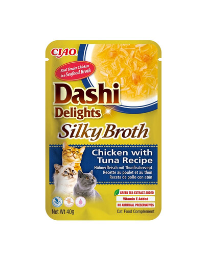 INABA Cat Dashi Delights Silky Broth Uzupełniająca karma dla kotów z kurczakiem i tuńczykiem 40g