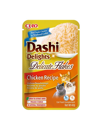 INABA Cat Dashi Delights Delicate Flakes Uzupełniająca karma dla kotów z kurczakiem 40g