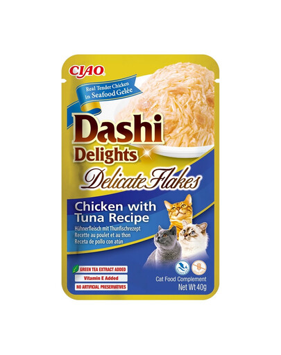 INABA Cat Dashi Delights Delicate Flakes Uzupełniająca karma dla kotów z kurczakiem i tuńczykiem 40g