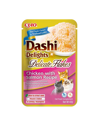 INABA Cat Dashi Delights Delicate Flakes Uzupełniająca karma dla kotów z kurczakiem i łososiem 40g