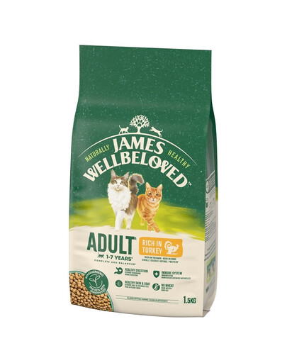 JAMES WELLBELOVED Cat Adult Indyk sucha karma dla dorosłych kotów 1,5 kg