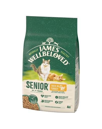 JAMES WELLBELOVED Cat Senior Indyk sucha karma dla starszych kotów 4 kg