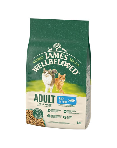 JAMES WELLBELOVED Cat Adult Ryba sucha karma dla dorosłych kotów 4 kg