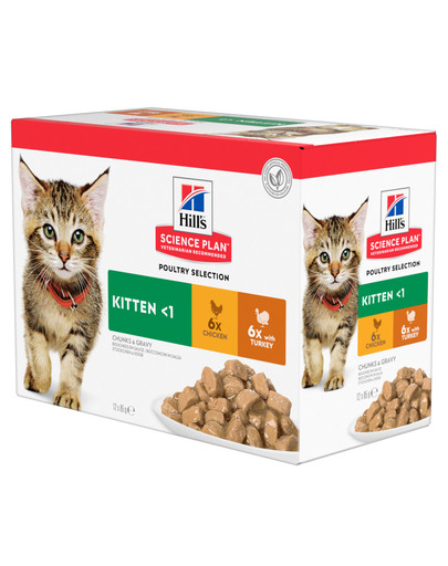 Science Plan Feline Kitten Multipack Chicken & Turkey 85 g x12 Szt.